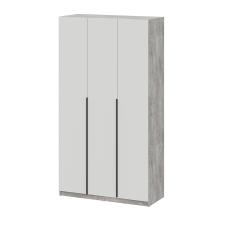 Шкаф распашной ШК 5 (1200), Цемент светлый, Белый шагрень
