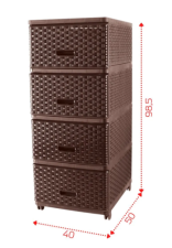 DD Style Комод, 4 ящ. плетеный, 40х50x98.5 см